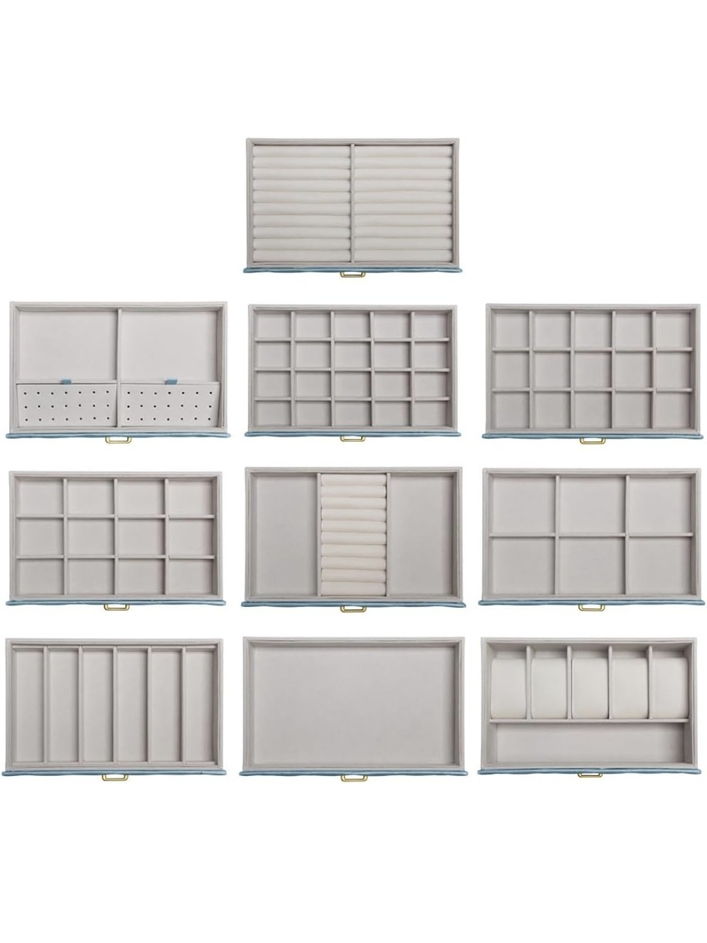 Extra Large Jewelry Box Organizer with 10 Drawers Premium Faux Leather Storage - Picture 2 of 7